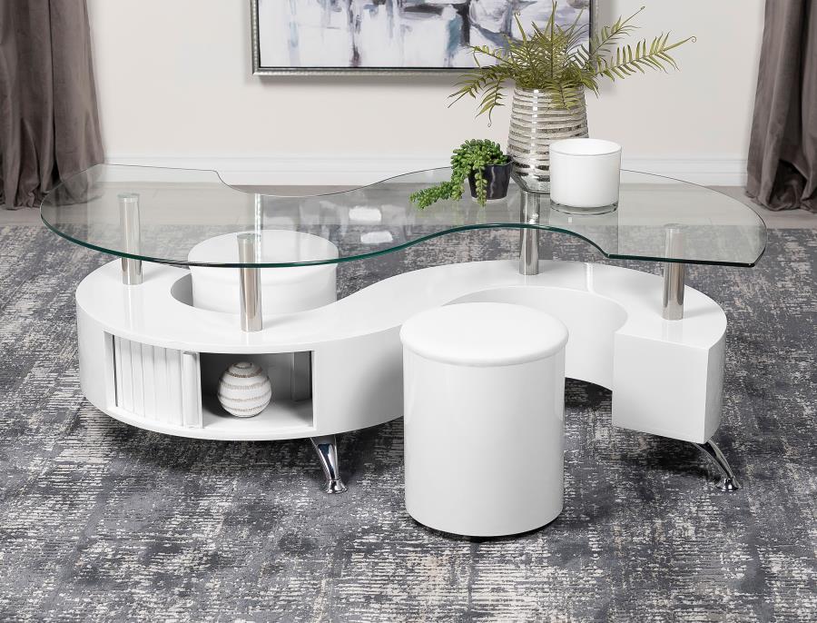 Buckley White Coffee Table - MyWaynesHome #