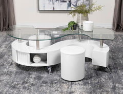 Buckley White Coffee Table - MyWaynesHome #