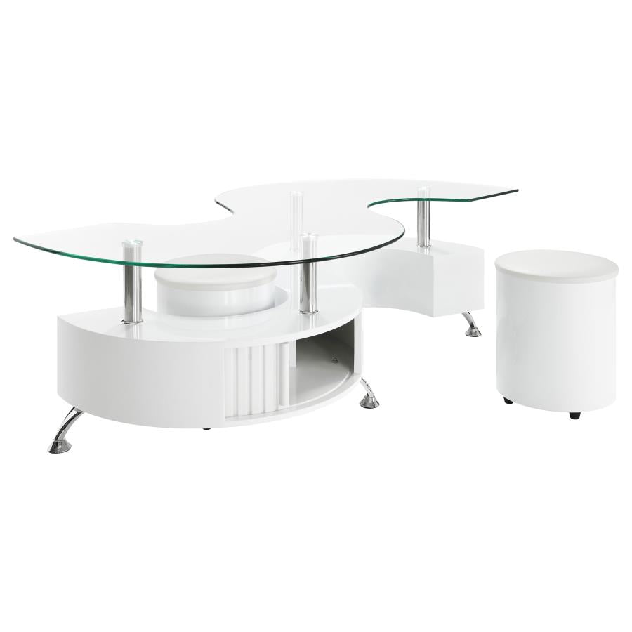 Buckley White Coffee Table - MyWaynesHome #