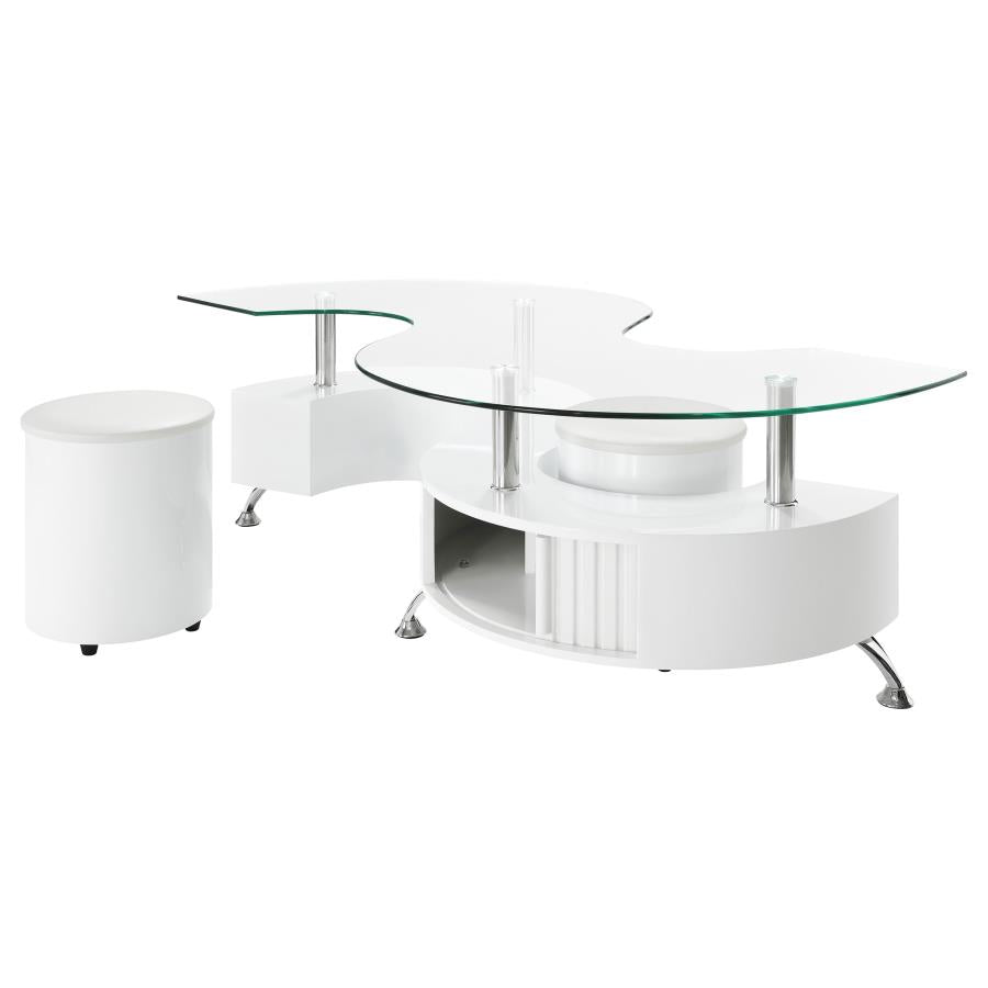 Buckley White Coffee Table - MyWaynesHome #