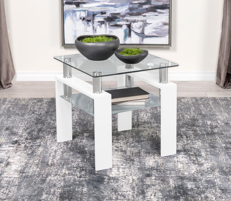Dyer White End Table - MyWaynesHome #