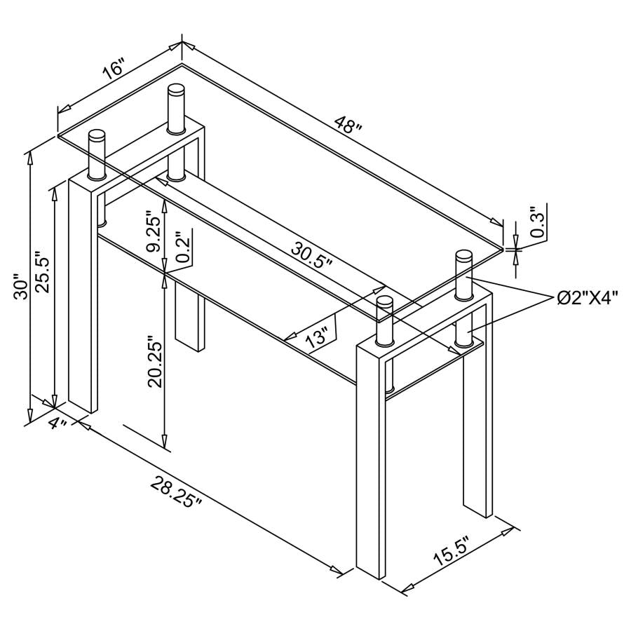 Dyer White Sofa Table - MyWaynesHome #