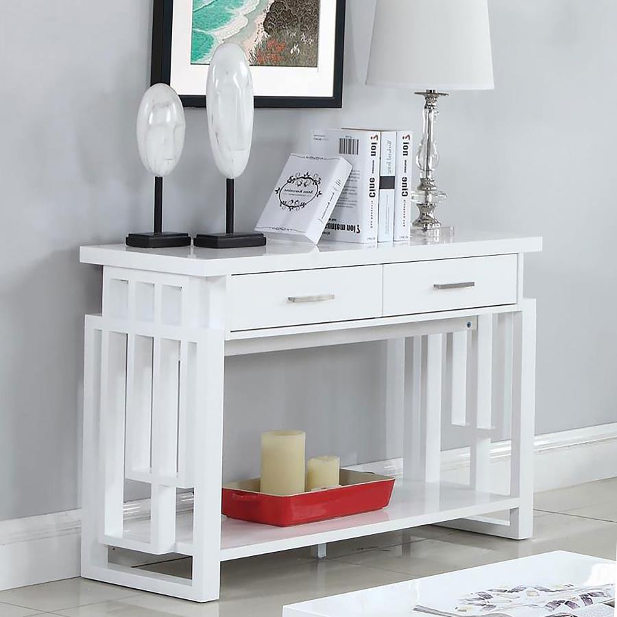 Schmitt White Sofa Table - MyWaynesHome #