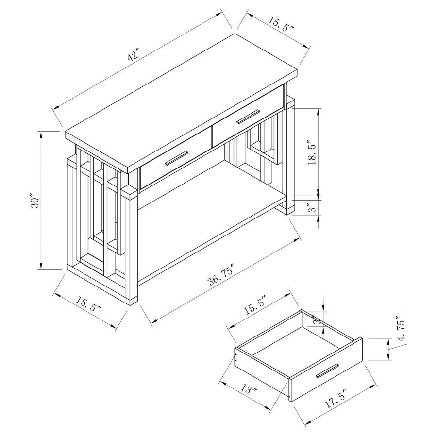 Schmitt White Sofa Table - MyWaynesHome #