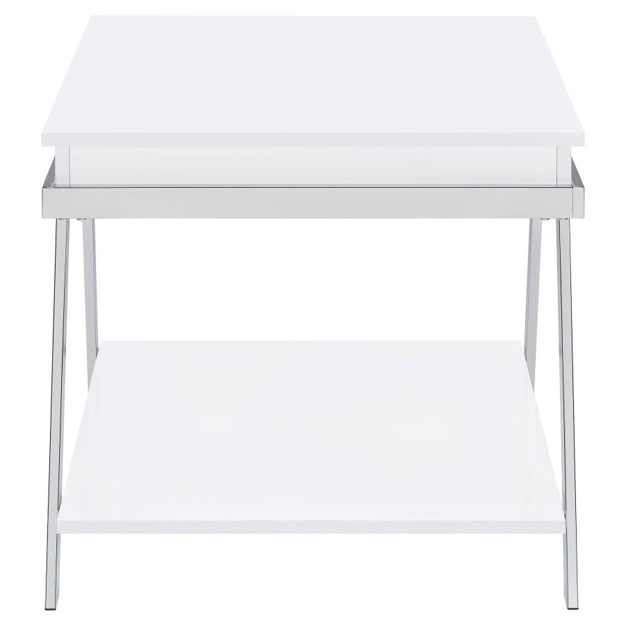 Marcia White End Table - MyWaynesHome #