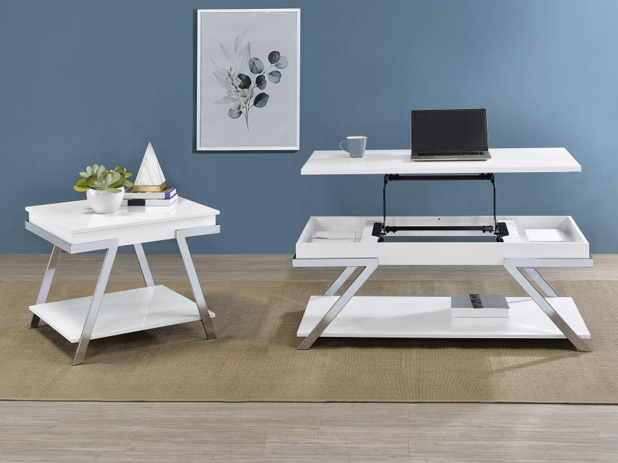 Marcia White End Table - MyWaynesHome #