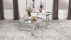 Delia Silver 2 Pc Nesting Coffee Table - MyWaynesHome #