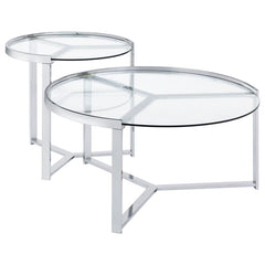 Delia Silver 2 Pc Nesting Coffee Table - MyWaynesHome #