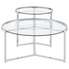 Delia Silver 2 Pc Nesting Coffee Table - MyWaynesHome #