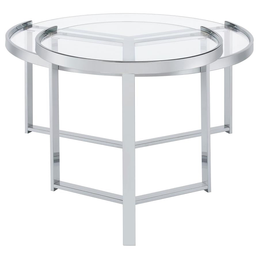 Delia Silver 2 Pc Nesting Coffee Table - MyWaynesHome #