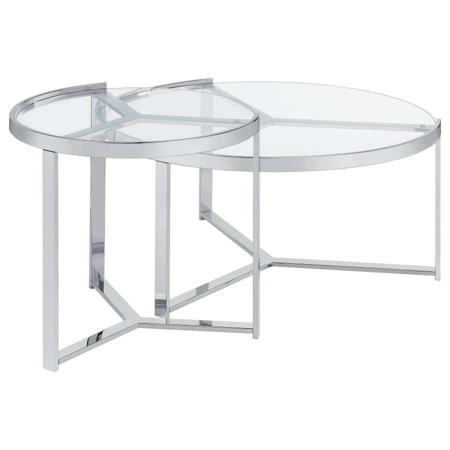 Delia Silver 2 Pc Nesting Coffee Table - MyWaynesHome #