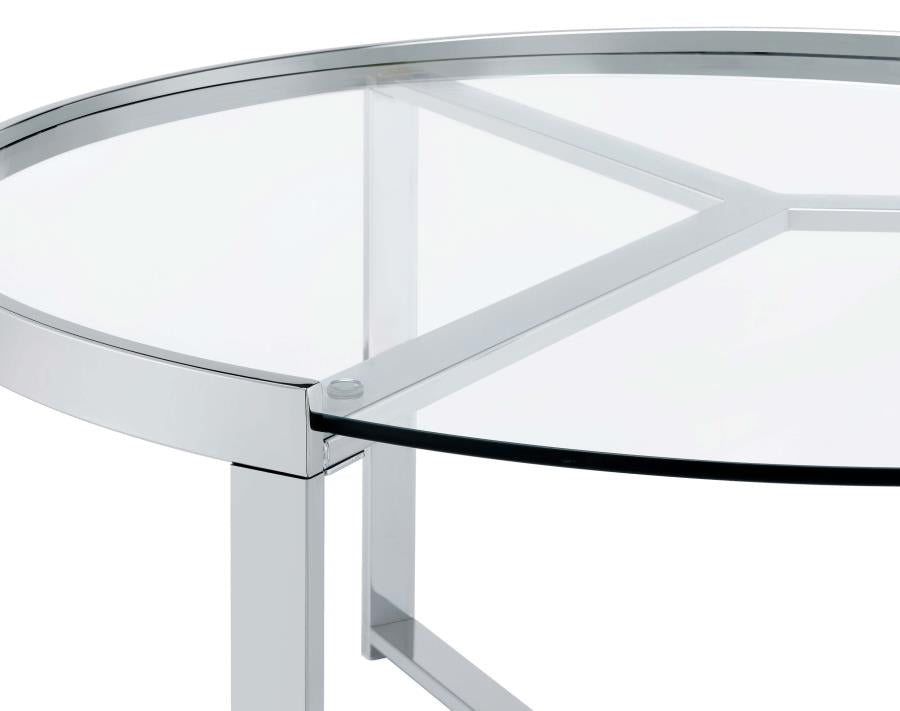 Delia Silver 2 Pc Nesting Coffee Table - MyWaynesHome #