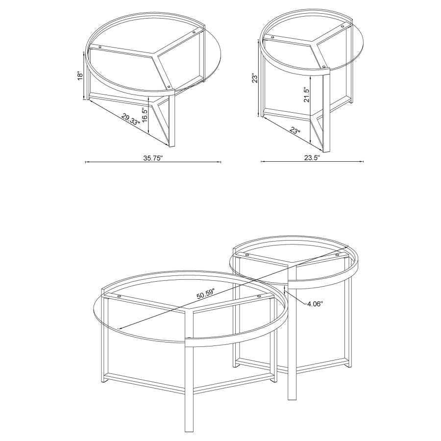 Delia Silver 2 Pc Nesting Coffee Table - MyWaynesHome #