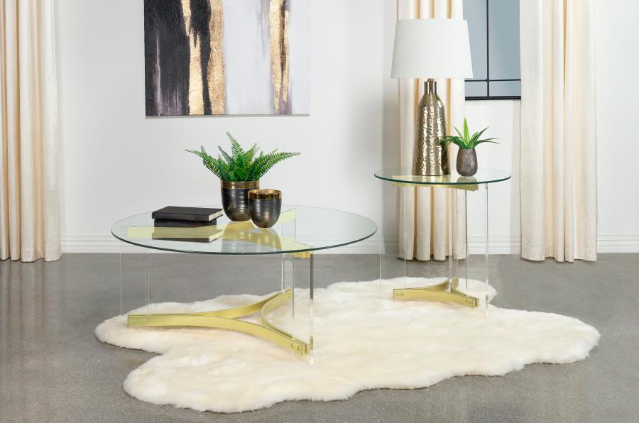 Janessa Gold End Table - MyWaynesHome #