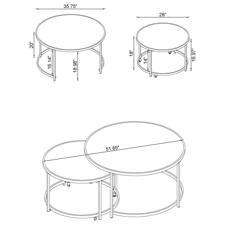 Lynn Silver 2 Pc Nesting Coffee Table - MyWaynesHome #