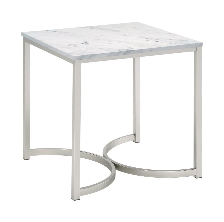 Leona White End Table - MyWaynesHome #