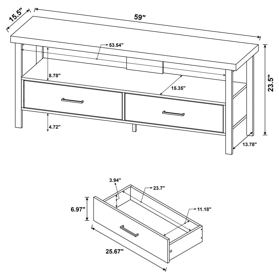 Ruston Brown 59" Tv Stand - MyWaynesHome #