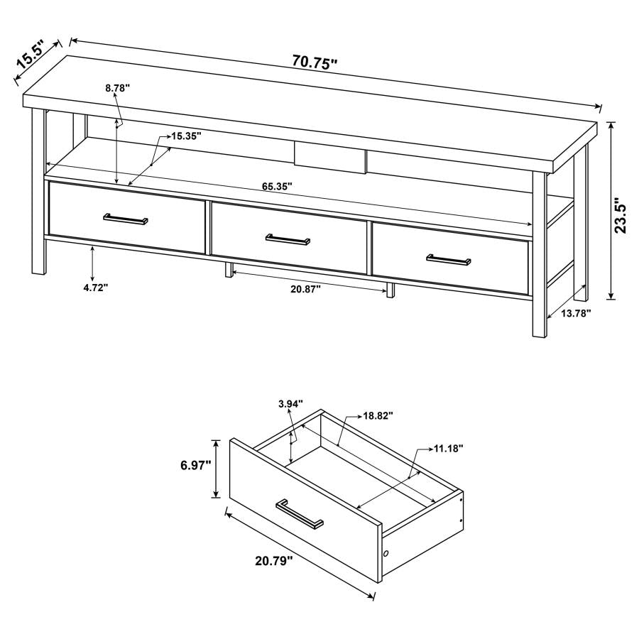 Ruston Brown 71" Tv Stand - MyWaynesHome #