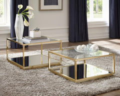 Renee Gold 2 Pc Coffee Table Set - MyWaynesHome #