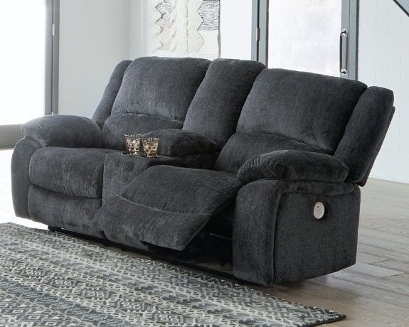 Draycoll Power Reclining Loveseat with Console - MyWaynesHome #