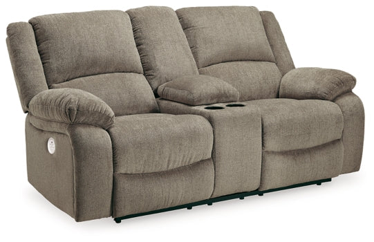 Draycoll Power Reclining Loveseat with Console - MyWaynesHome #