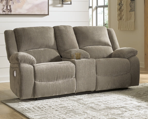 Draycoll Power Reclining Loveseat with Console - MyWaynesHome #