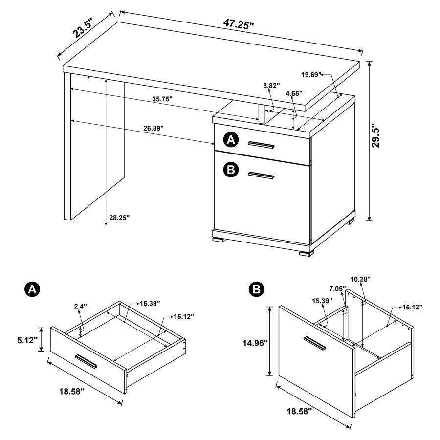 Irving White Computer Desk - MyWaynesHome #