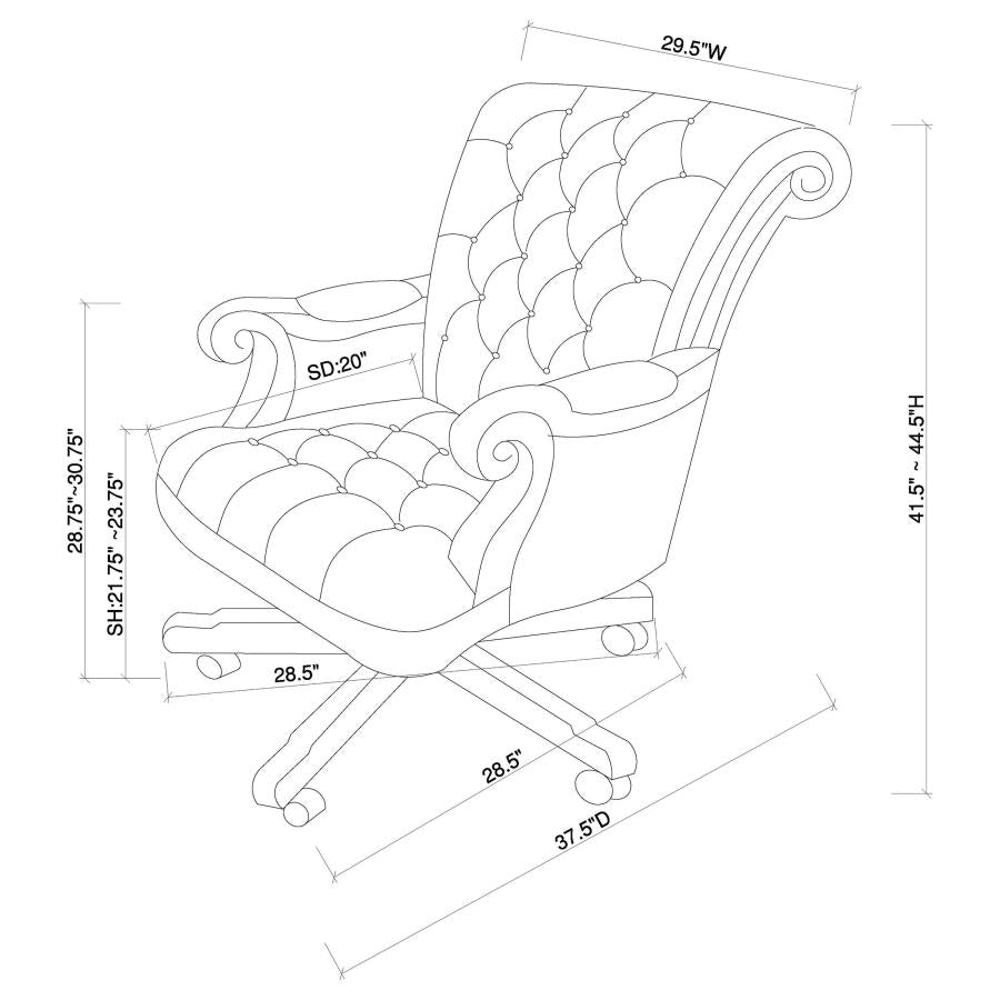Calloway Brown Office Chair - MyWaynesHome #