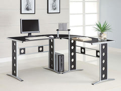 Keizer Black L-shape Desk - MyWaynesHome #