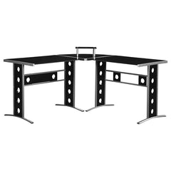 Keizer Black L-shape Desk - MyWaynesHome #