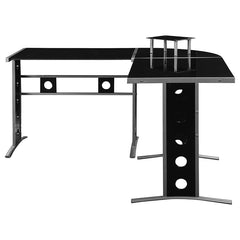 Keizer Black L-shape Desk - MyWaynesHome #