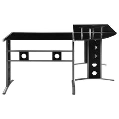 Keizer Black L-shape Desk - MyWaynesHome #