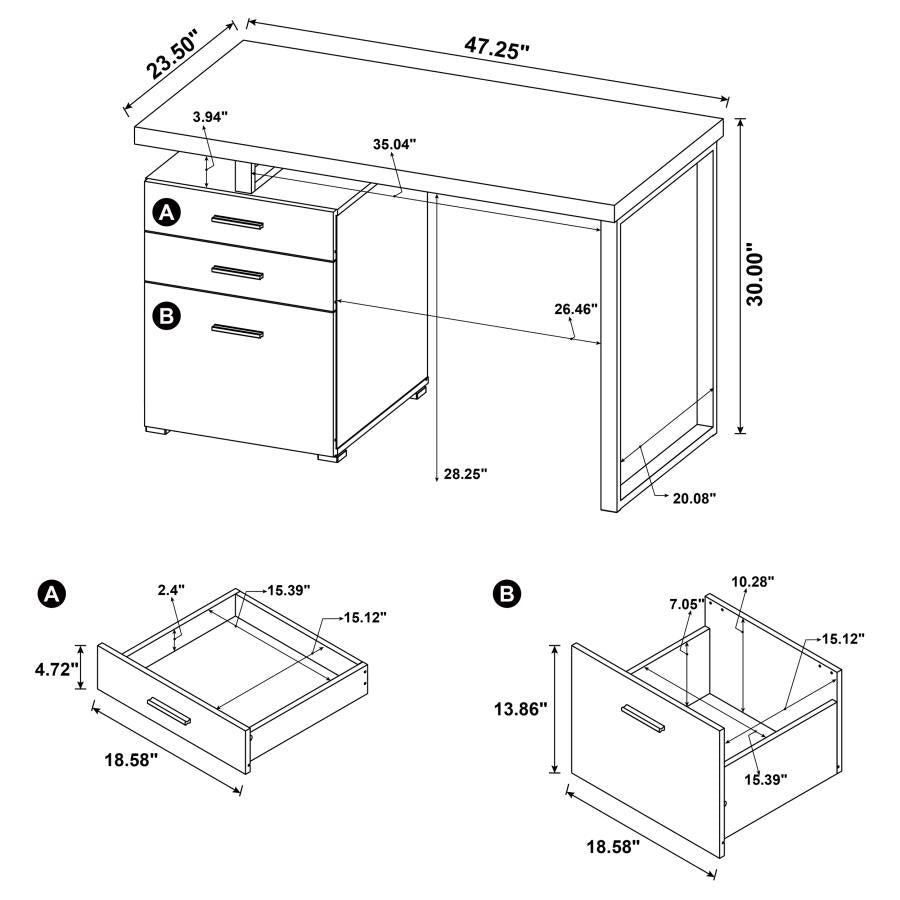 Brennan White Computer Desk - MyWaynesHome #