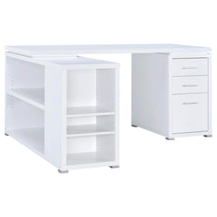 Yvette White L-shape Desk - MyWaynesHome #