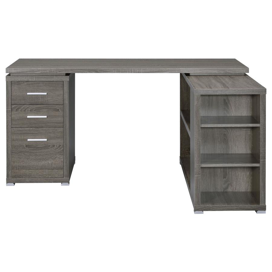 Yvette Grey L-shape Desk - MyWaynesHome #