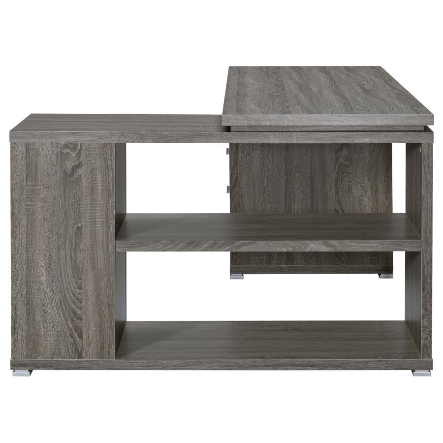 Yvette Grey L-shape Desk - MyWaynesHome #