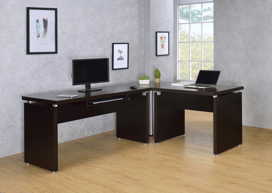 Skylar Brown L-shape Desk - MyWaynesHome #