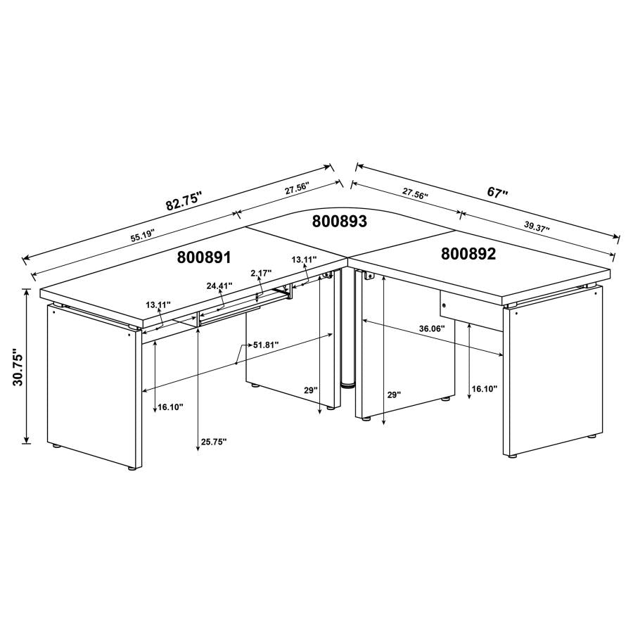 Skylar Brown L-shape Desk - MyWaynesHome #