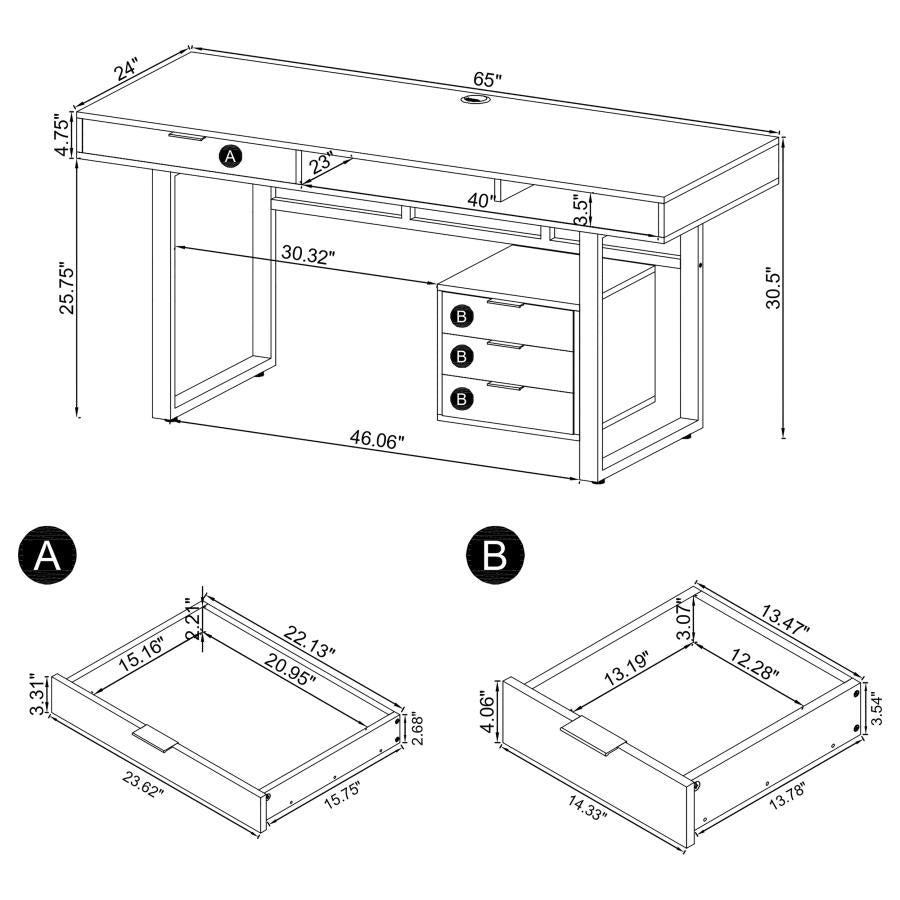 Whitman White Computer Desk - MyWaynesHome #