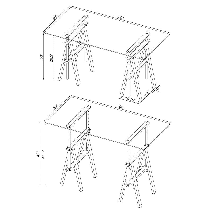 Statham Silver Adjustable Desk - MyWaynesHome #