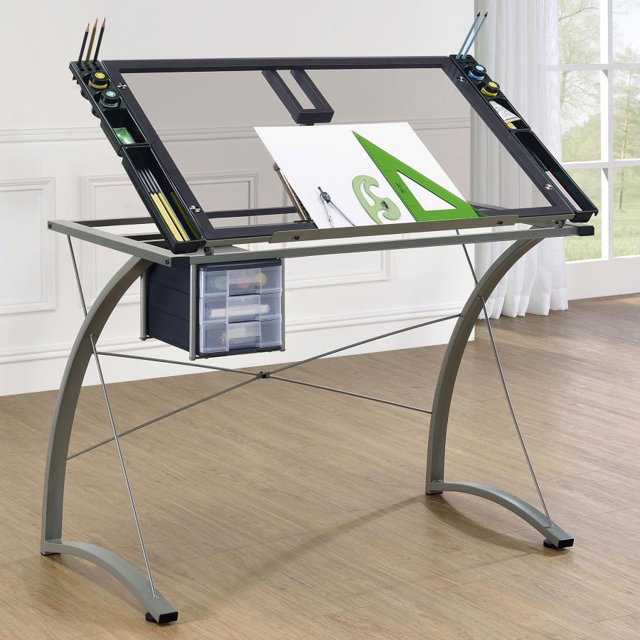 Melo Grey Drafting Desk - MyWaynesHome #
