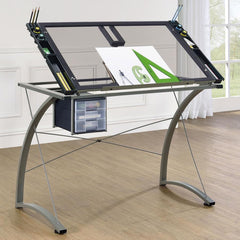 Melo Grey Drafting Desk - MyWaynesHome #