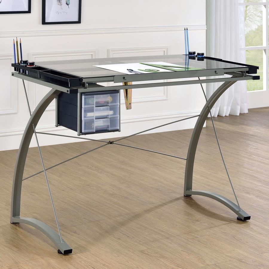 Melo Grey Drafting Desk - MyWaynesHome #