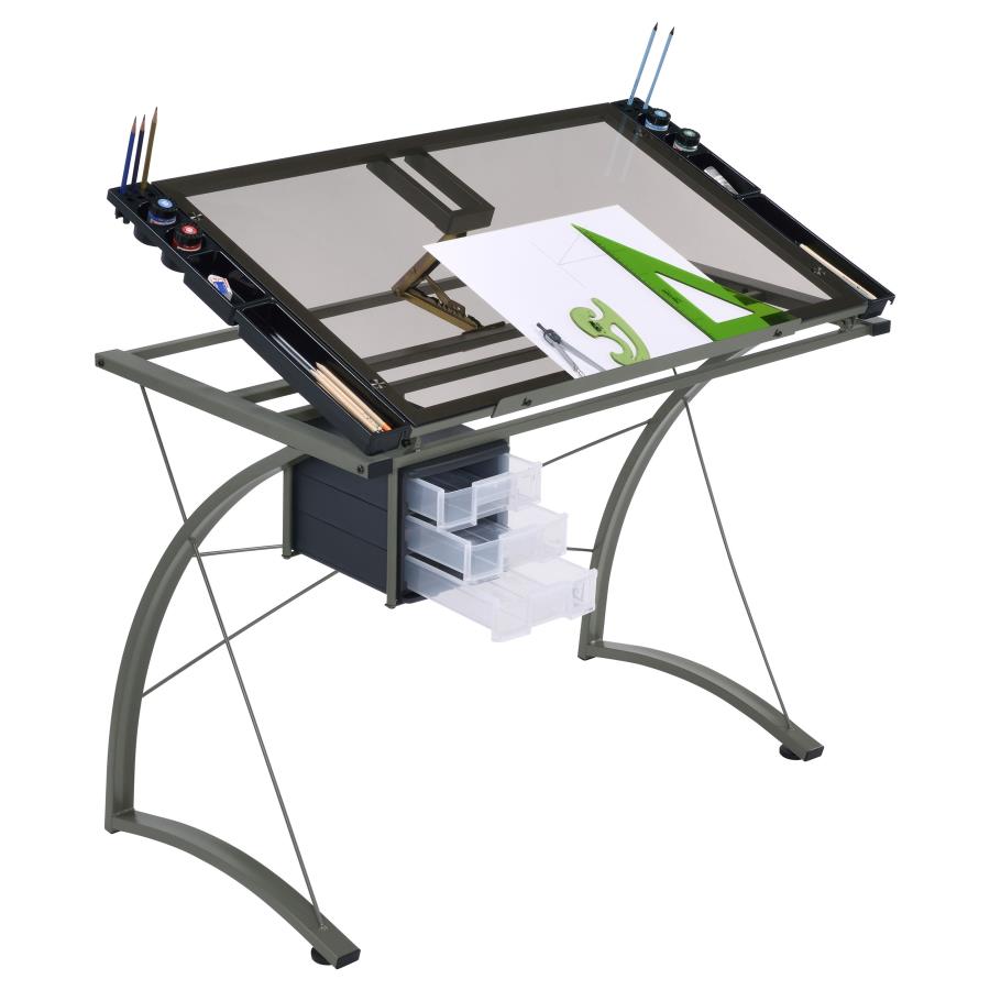 Melo Grey Drafting Desk - MyWaynesHome #