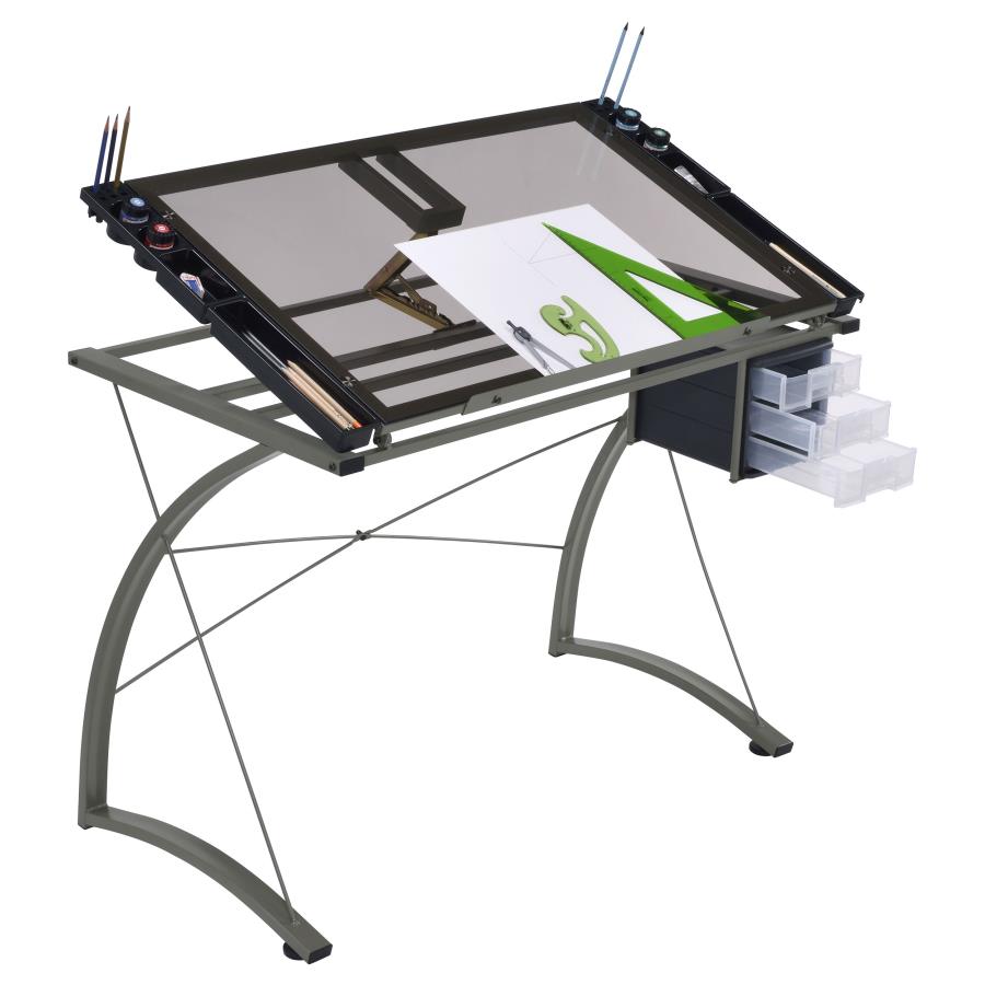 Melo Grey Drafting Desk - MyWaynesHome #
