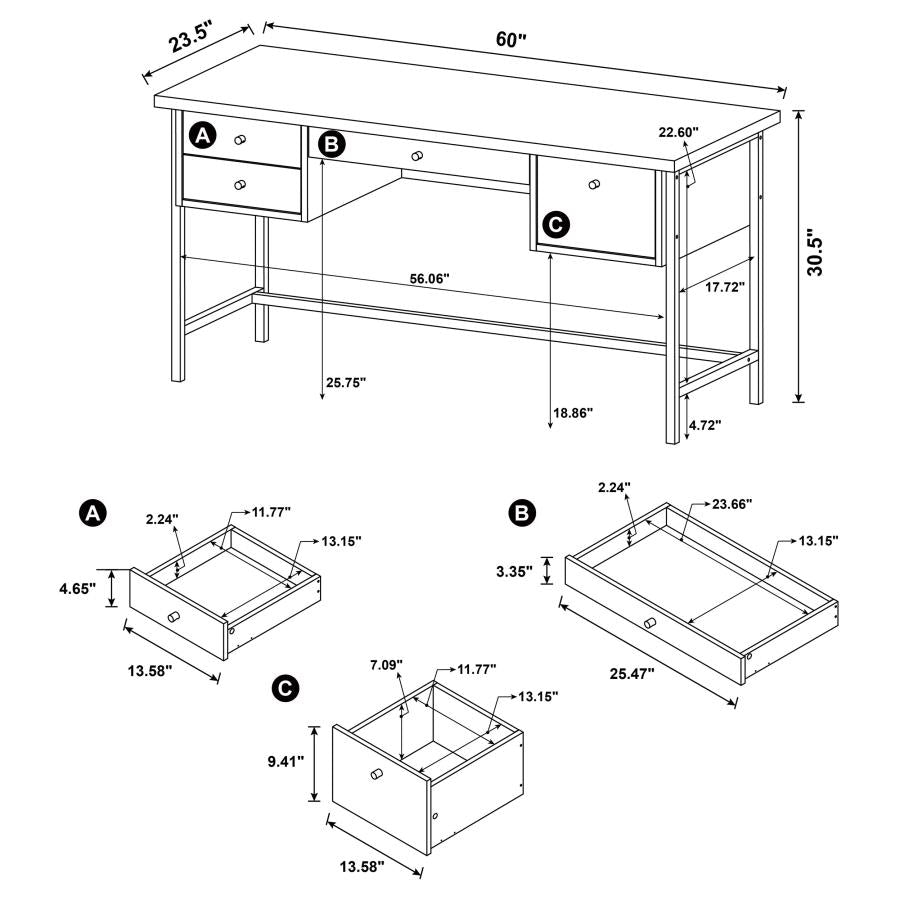 Kemper Brown Writing Desk - MyWaynesHome #