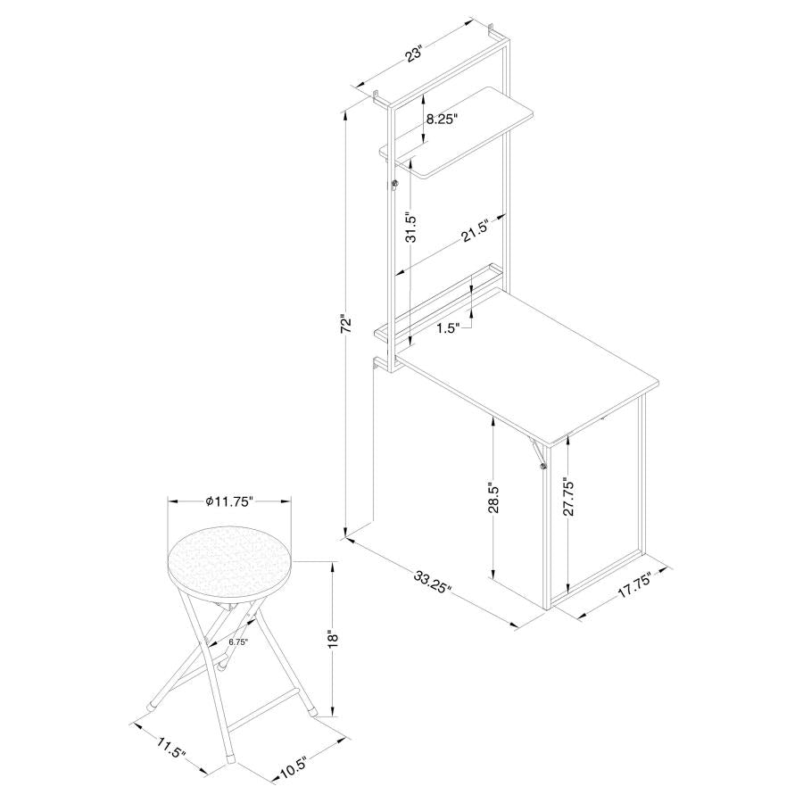 Riley Brown 2 Pc Wall Desk Set - MyWaynesHome #