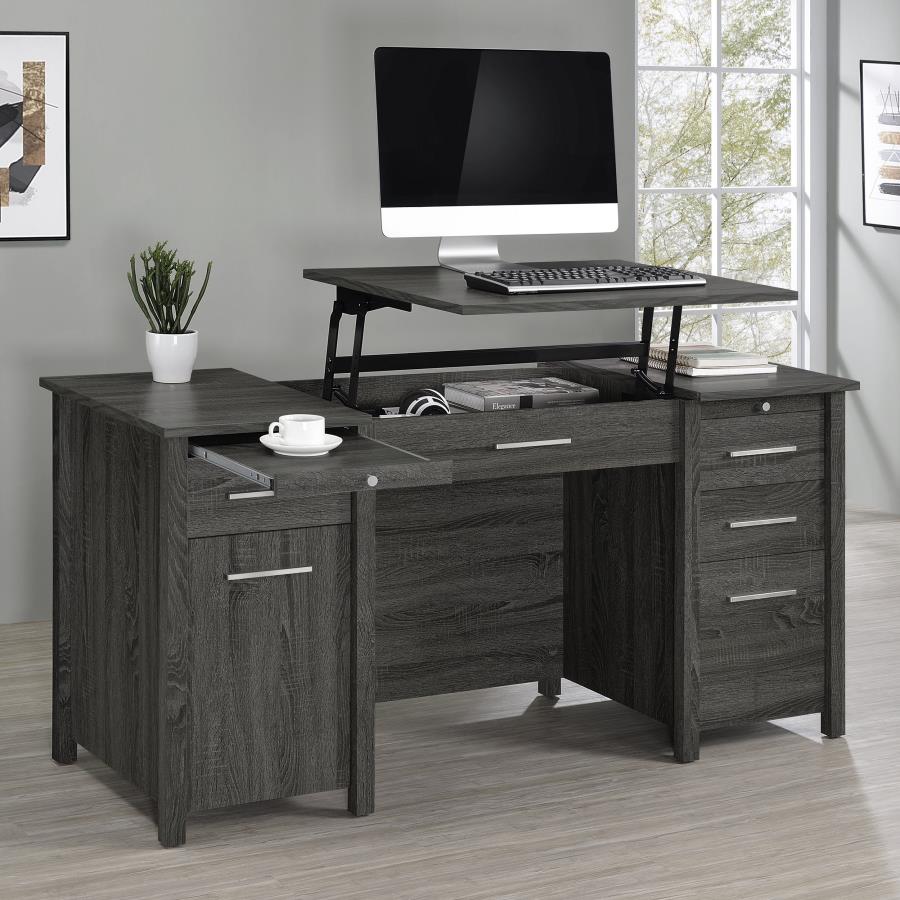 Dylan Grey Lift Top Computer Desk - MyWaynesHome #