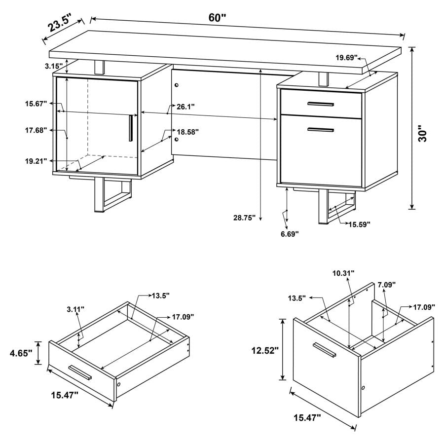 Lawtey White Computer Desk - MyWaynesHome #