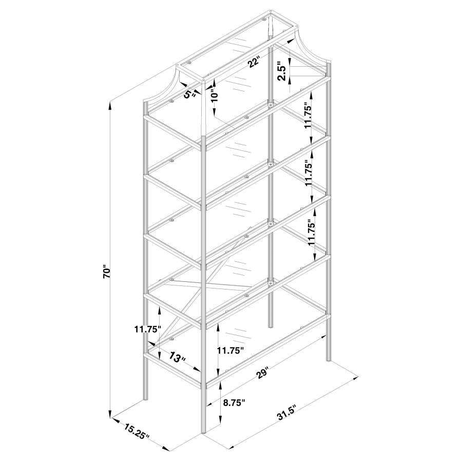 Serena Gold Bookcase - MyWaynesHome #